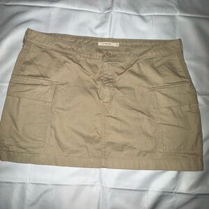 Tan Cargo Mini Skirt
